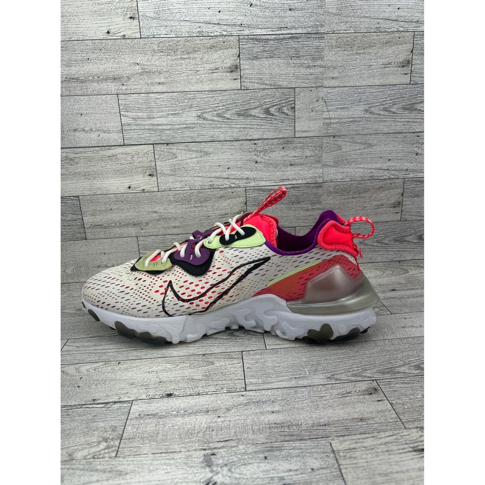 Nike React Vision CD4373-102 Running Shoes Sneakers White Multi Neon US‎ 10 Mens - Picture 5 of 12
